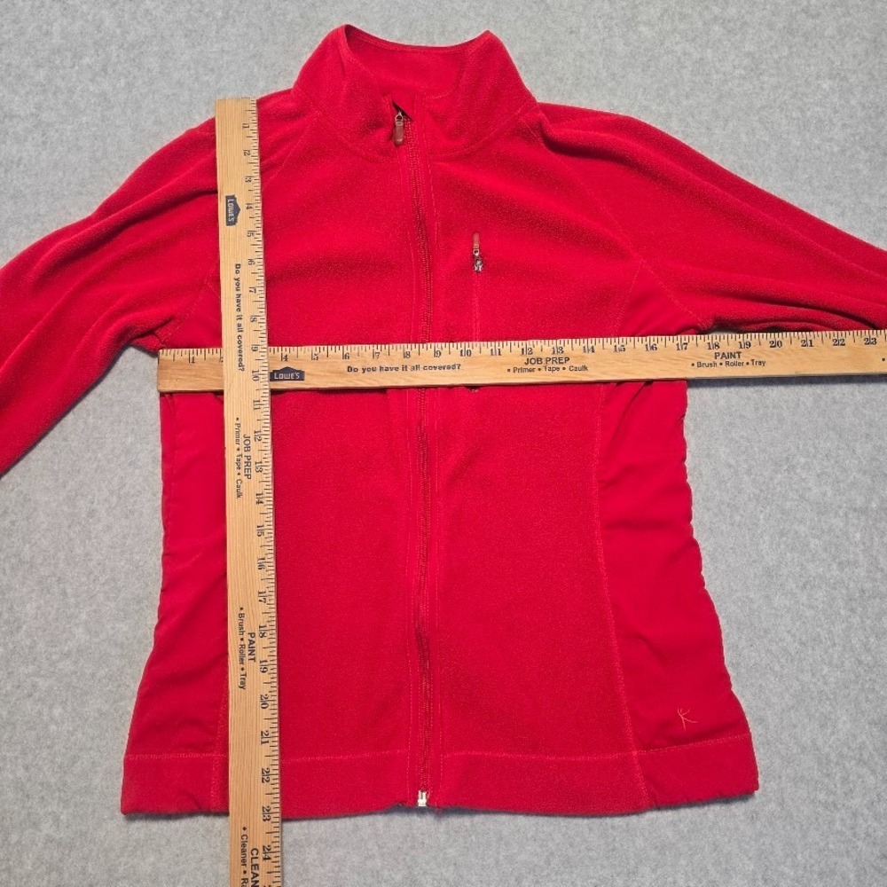 Danskin Now Red Fleece Full Zip Jacket Womens M Activewear Gorpcore Hiking Layer - Picture 4 of 12